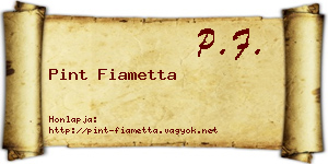 Pint Fiametta névjegykártya